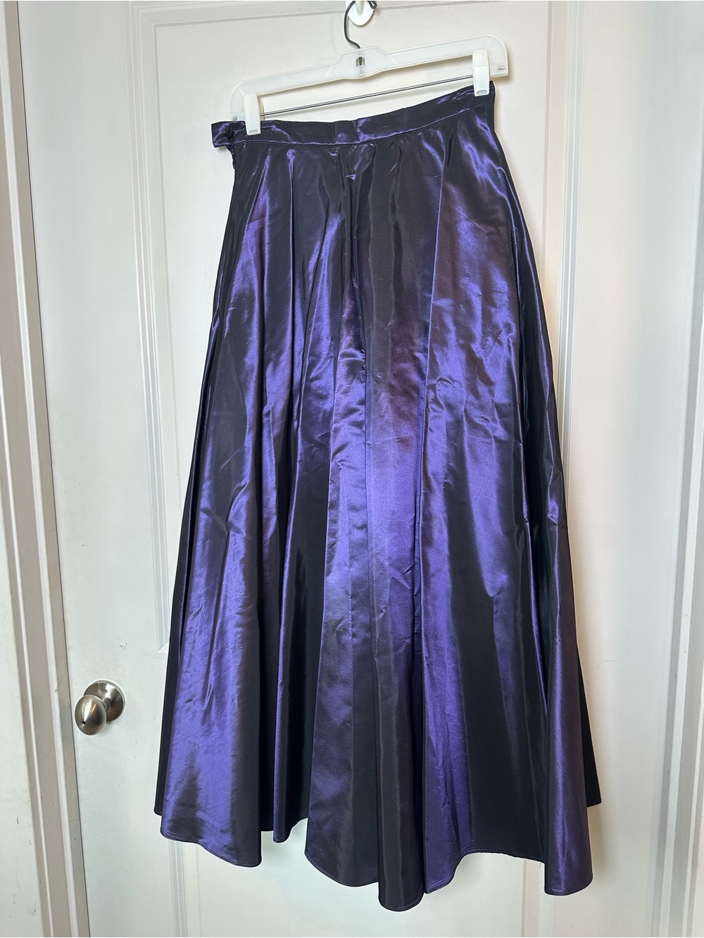 JESSICA McCLINTOCK GUNNE SAC Y2K Vintage Iridescent Purple Maxi Satin Skirt, S/M